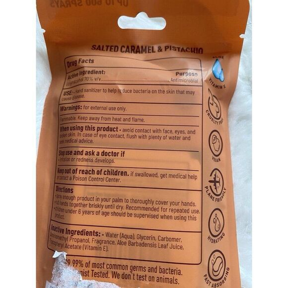 Smart Care Scented Hand Sanitizer Spray 1.5 Fl Oz Salted Caramel & Pistachio NEW - Picture 5 of 8